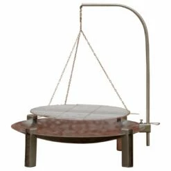 SvenskaV Space Feuerschale Ø80cm Inkl. Schwenkgrill Edelstahl Ø63cm